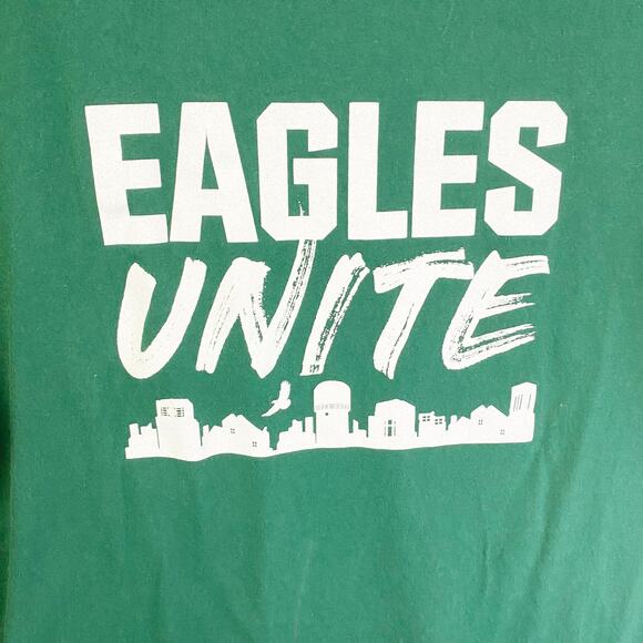Adidas T-Shirt Men's Eagles Unite Green White Graphic The Go To Tee Size XL - Picture 3 of 8